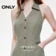 ONLY2025 summer new sexy neck V-neck backless A-line single-breasted pleated midi dress for women