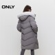 ONLY Outlet Winter 90 White Goosevelt Warm Fur Collar Loose Hooded Down Jacket for Women