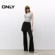 ONLY Outlet 2025 summer new model fake two-piece spliced ​​elastic skirt pants slim trousers bell-bottom pants casual pants women
