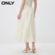 ONLY2025 summer new fairy style fashionable mid-length high-waisted slim A-line skirt bow skirt for women