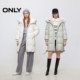 ONLY Outlet Winter 90 White Goosevelt Simple and Versatile Fur Collar Mid-Length Down Jacket for Women