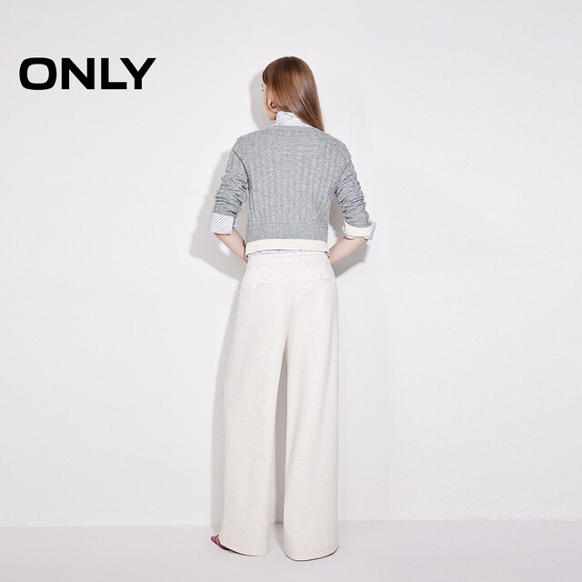 ONLY Outlet 2025 Summer New Simple Embroidery Loose Straight Pants Pants for Women