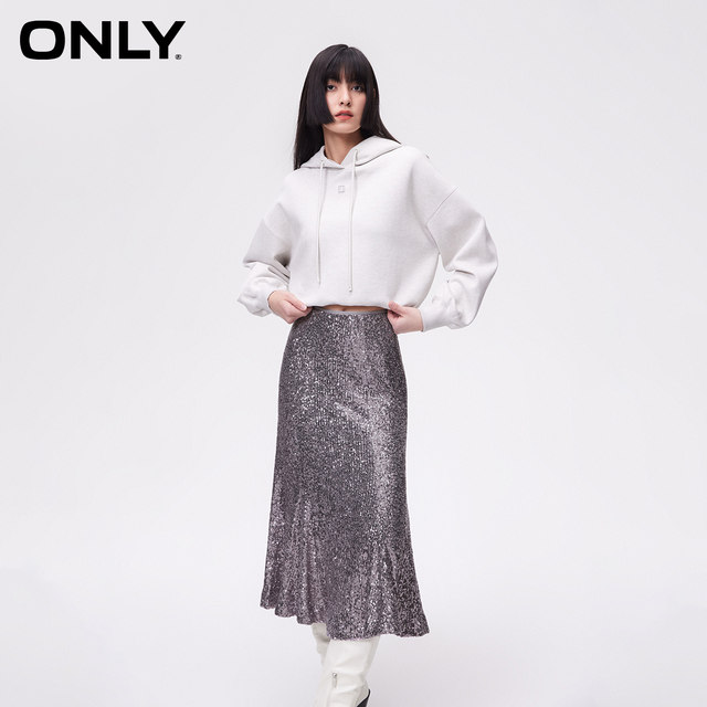 ONLY Summer Fashion Simple Heavy Industry High Waist Medium-Length Fishtail Skirt Women