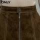 ONLY spring retro trendy leather skirt high waist A-line short skirt skirt women