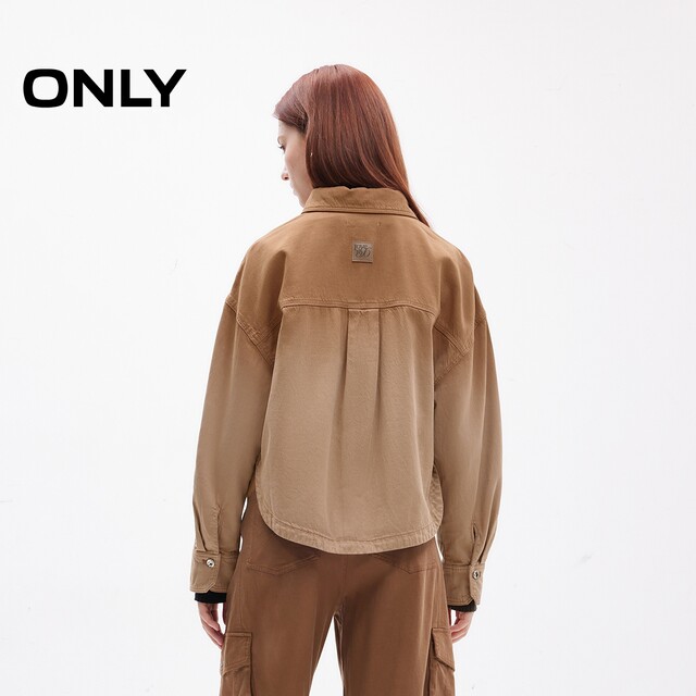 ONLY Outlet 2025 summer new Tennis casual gradient loose long-sleeved denim shirt for women