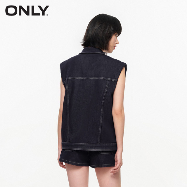 Autumn and winter boyfriend style lazy and versatile sleeveless short cardigan denim vest for women
