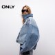 ONLY Outlet 2025 summer new 3D digital printing design loose shoulder lapel long sleeve denim jacket for women
