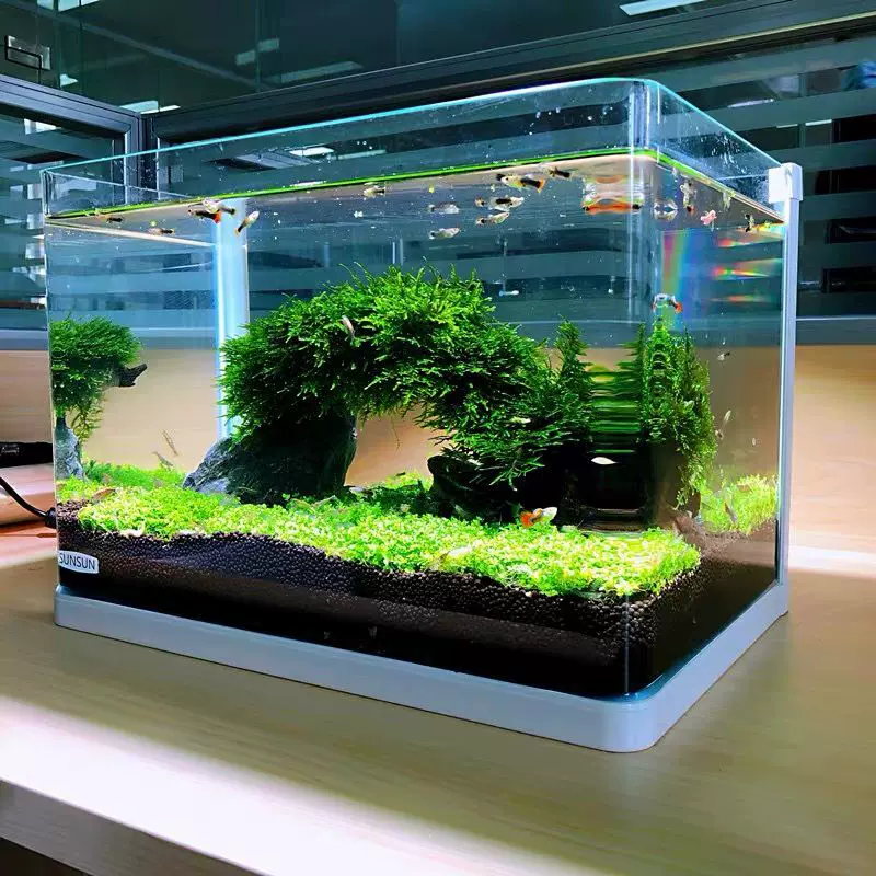 森森金鱼缸小型热弯水族箱超白玻璃客厅小生态水草缸