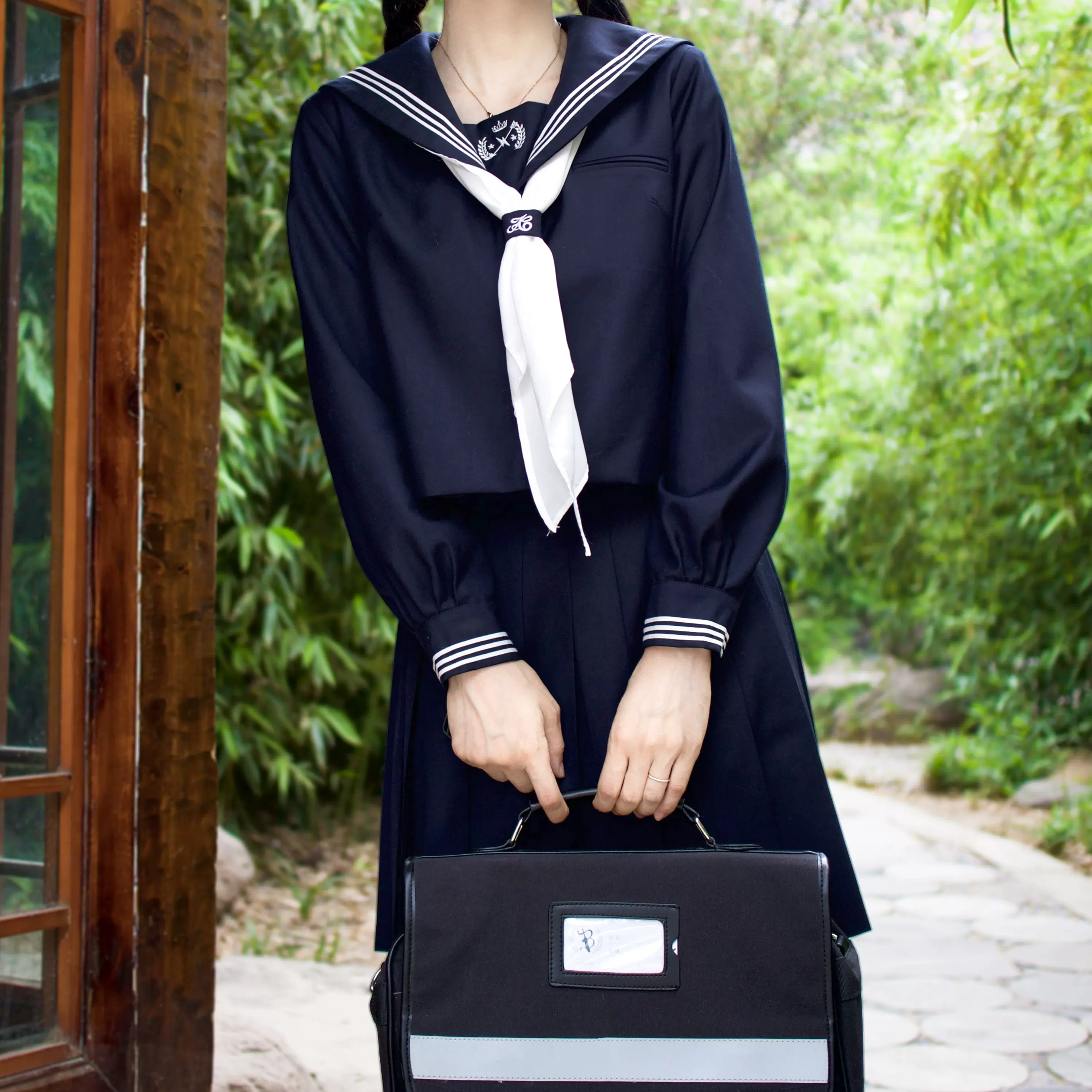 科科米勒cocomiyller 關西襟紺色白三本jk制服套裝學院風水