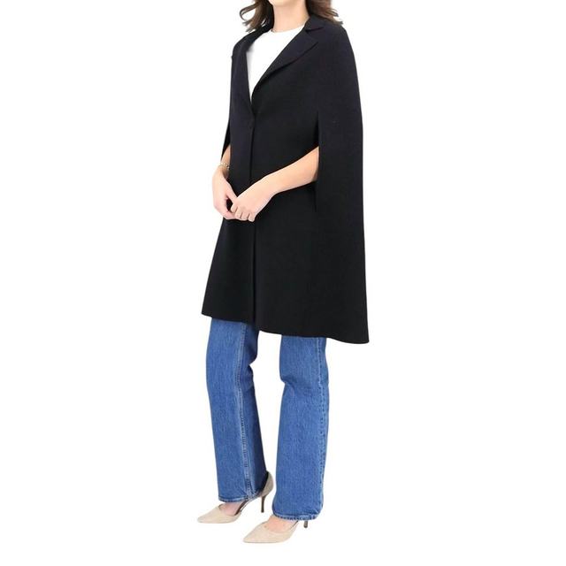 Self-operated chiara boniAbu black wool cape coat - black straight hair
