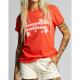 Self-operated recycled karma champagne color Probs pattern T-shirt (red) - red [Beautiful