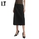 IT Tibi women's solid color skirt new fashionable and capable decoration zipper suit skirt midi skirt 22AP01XL