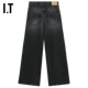 IT We11Done Women's Wide Leg Jeans New Fashion Street Style Loose Washed Pants 396WBKXO