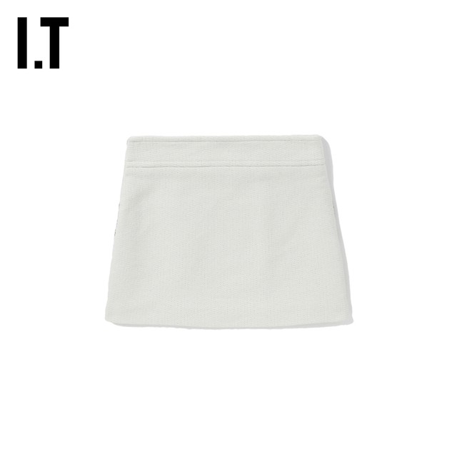 IT IRO Women's Skirt Fashion Commuter Line Pattern Embroidered Jacquard Fit Short Skirt ALISKAXI