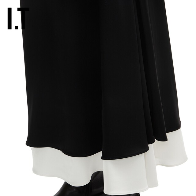IT Japanese ENFLD women's skirt long skirt new style literary temperament splicing skirt hem umbrella skirt 131281XO