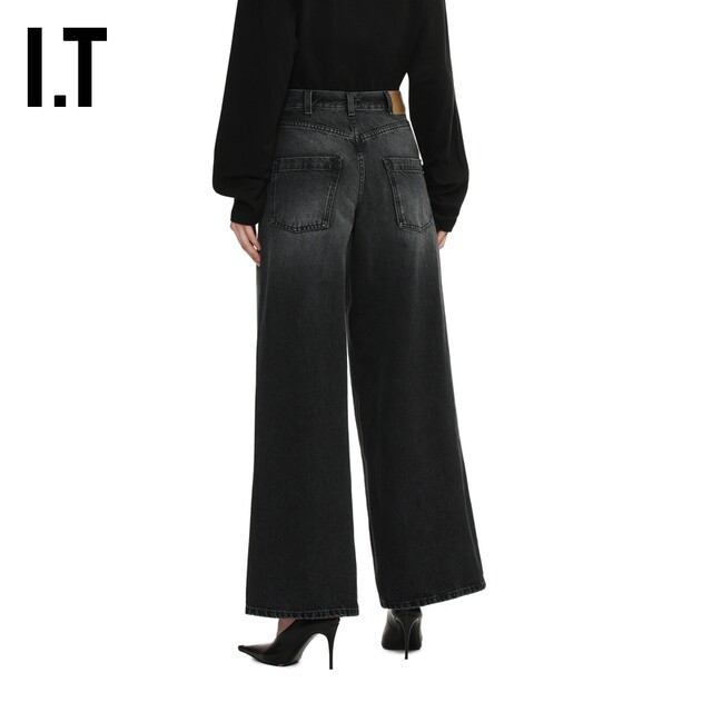 IT We11Done Women's Wide Leg Jeans New Fashion Street Style Loose Washed Pants 396WBKXO