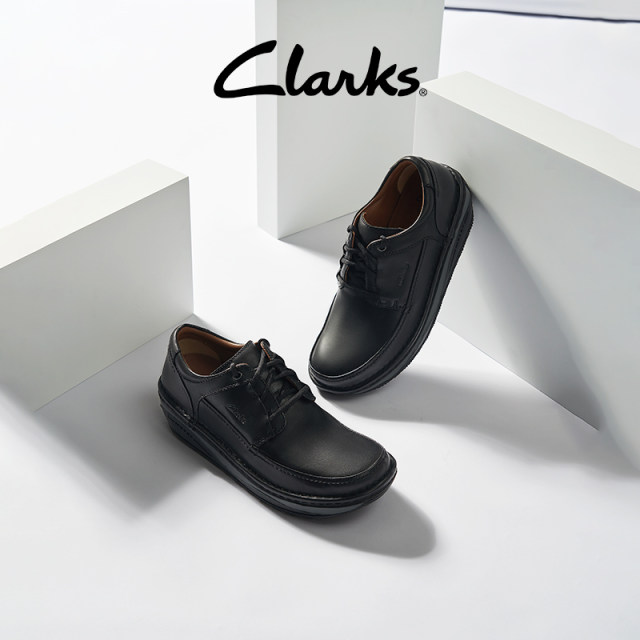 Clarks men's shoes spring thick-soled leather shoes fashion trend comfortable casual shoes Un Soul Lace