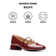 Clarks Daiss30 Shine women's shoes autumn light red single shoes red Mary Jane shoes wedding shoes