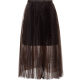 DAZZLE Disuole Spring and summer French temperament fairy mesh pleated A-line mid-length skirt for women