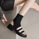 Dale ~ hot girl sandals for women in summer new open toe thick heel thick sole niche retro Roman sandals large size 41-43
