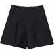 Yalida white suit shorts women's summer high waist slimming A-line women's pants black five-point pants