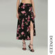 DONEEDDONEED2025 summer elegant temperament mid-length one-piece button printed irregular skirt for women
