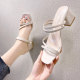 Internet celebrity two-wear sandals for women 2025 summer new Korean version versatile fashion simple thick heel open-toed sandals for women