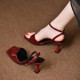 
French high-heeled temperament versatile back empty women's shoes 2025 summer new open toe one-word buckle strap square toe stiletto sandals for women