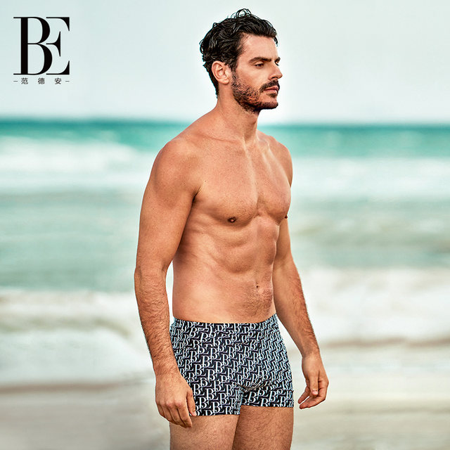 BE Van De'an boxer swimming trunks for men, hydrophobic, quick-drying, effective anti-chlorine, body shaping, fashionable Lycra fabric