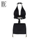 BE Fan De'an Triangle Bikini Swimsuit Women's Ins Black Slim Fashion Split Skirt Resort Swimsuit