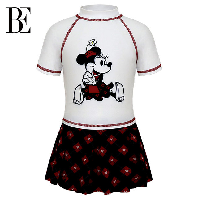 BE Van Dan girl split skirt style swimsuit, sunscreen, anti -chlorine, dried dry, swimming hot spring vacation and swimsuit
