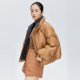 Ailei'er winter versatile short down jacket for women's printed loose stand collar thermal jacket off-season clearance