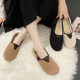Women's autumn and winter wear plus velvet 2025 new style one-legged confinement office hottest night and night cotton shoes
