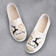 Women's 2025 new summer no-tiring feet breathable lazy people pedal old Beijing fisherman driving soft-soled canvas shoes

