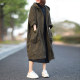 Large size women's clothing, spring and autumn new fashion and literary style hooded windbreaker, fat mm loose temperament, versatile mid-length jacket