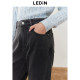 Lecho denim loose wide-leg bell-bottom pants winter college style thickened jeans for women*