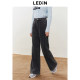 Lecho denim loose wide-leg bell-bottom pants winter college style thickened jeans for women*