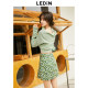 Lecho fake two-piece knitted pullover for women 2023 lake green inner top C2EED2101