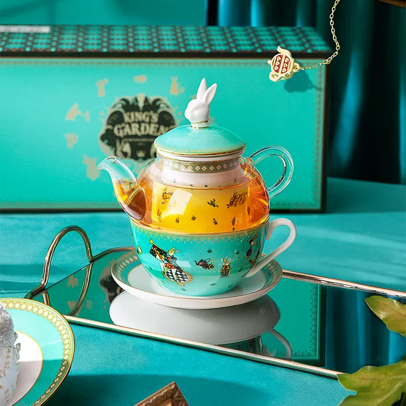 布兰兔blanbunny 国王子母壶礼盒英式茶具煮茶玻璃下午茶茶壶送礼-Taobao