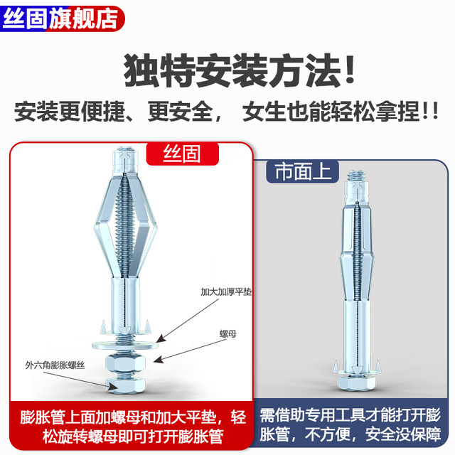 External hexagonal hollow brick expansion screw heavy-duty expansion screw hexagonal hollow gecko expansion plug air block expansion