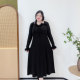 2025 new fat Yingying plus size women's sexy pure lust style black retro feather drape inner dress