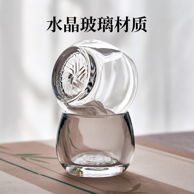 Ring cup Chinese style transparent glass tea cup Kung Fu tea set Tea ceremony cup personal tea cup tea cup tea cup tea cup tea cup tea bowl