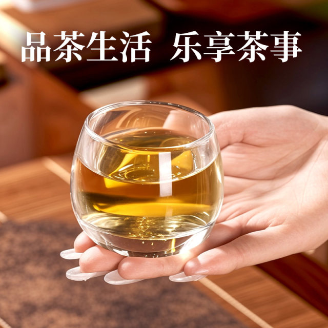 Ring cup Chinese style transparent glass tea cup Kung Fu tea set Tea ceremony cup personal tea cup tea cup tea cup tea cup tea cup tea bowl