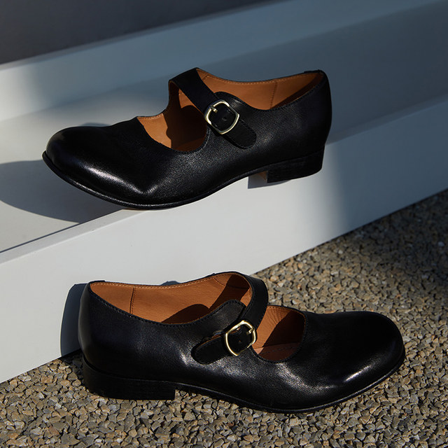 Le' Murmure imported washed vegetable tanned cowhide Blake sewing technology pure handmade Mary Jane shoes for women