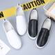 New leather white shoes for spring and summer, one-step lazy students' shoes for pregnant women's shoes Korean versatile casual women's singles shoes
