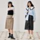 Taiping Bird Simple Pocket PU long skirt female autumn and winter PU leather skirt retro coffee color half body long skirt

