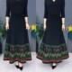 Autumn and winter new cotton cashmere skirt long skirt women high waist high waist big swing national style retro temperament wool skirt large size skirt
