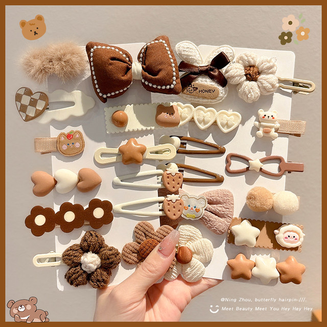 Liu Hai broken hair artifact children BB plush hair clip girl side clip cute girl baby head jewelry card hair card