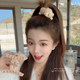 Hair hair clip cute autumn and winter plush bears grab the women's high -level sense front forehead bangs clip headwear hair card
