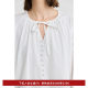 LILY2025 Spring Romantic Temperament Tie V-neck Vacation Commuter Loose Long Sleeve Dress Small White Dress Women
